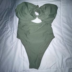 SHEIN strapless one piece swim